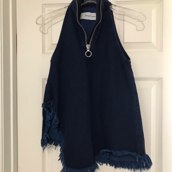 Marques Almeida frayed denim tank top with zip - Picture 14 of 14